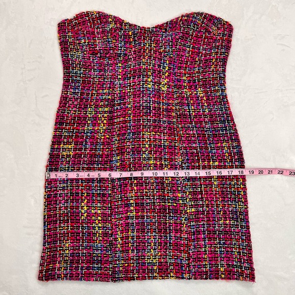 Blue Blush Manhattan Magic Tweed Strapless Dress Size Large NWT - Picture 12 of 13